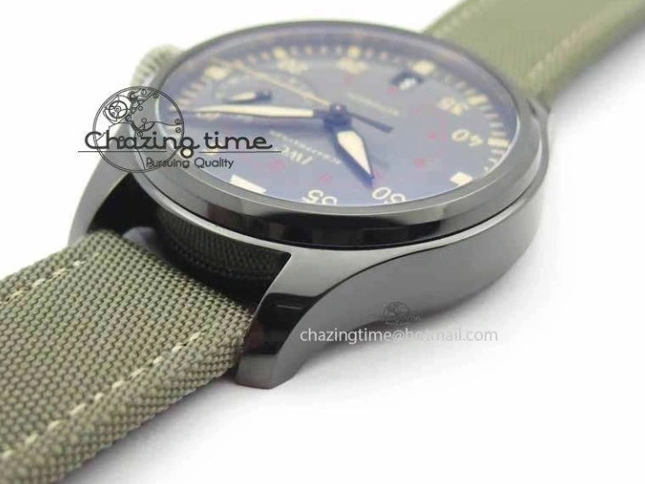 MIROTIME 0313 Big Pilot Real PR 48mm IW501902 Real Ceramic ZF 1:1 Best Edition On Green Nylon Strap A51111 V Durable 7249